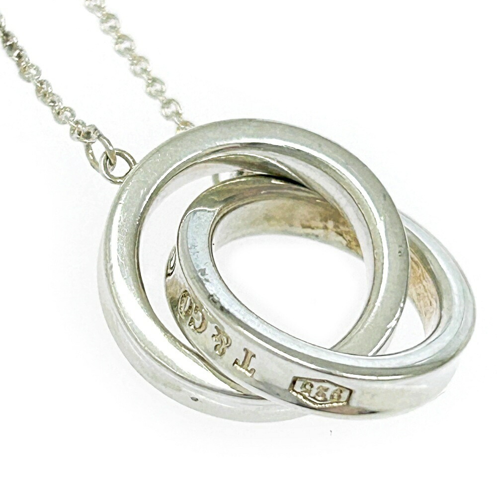 Tiffany Co Silver Interlocking Circle Necklace - image 4